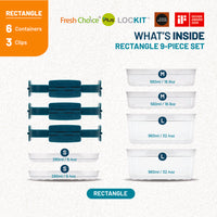 Fresh Choice LOCKIT Rectangle 9-Piece Set