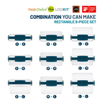 Fresh Choice LOCKIT Rectangle 9-Piece Set