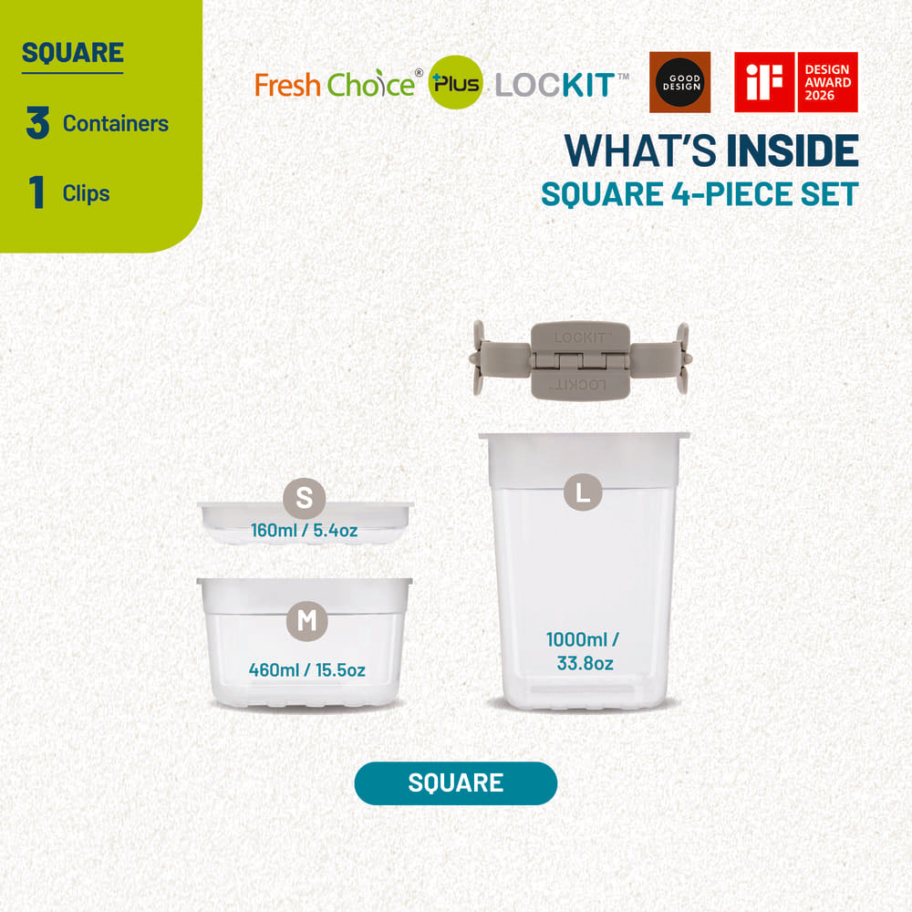 Fresh Choice LOCKIT Square 4-Piece Set