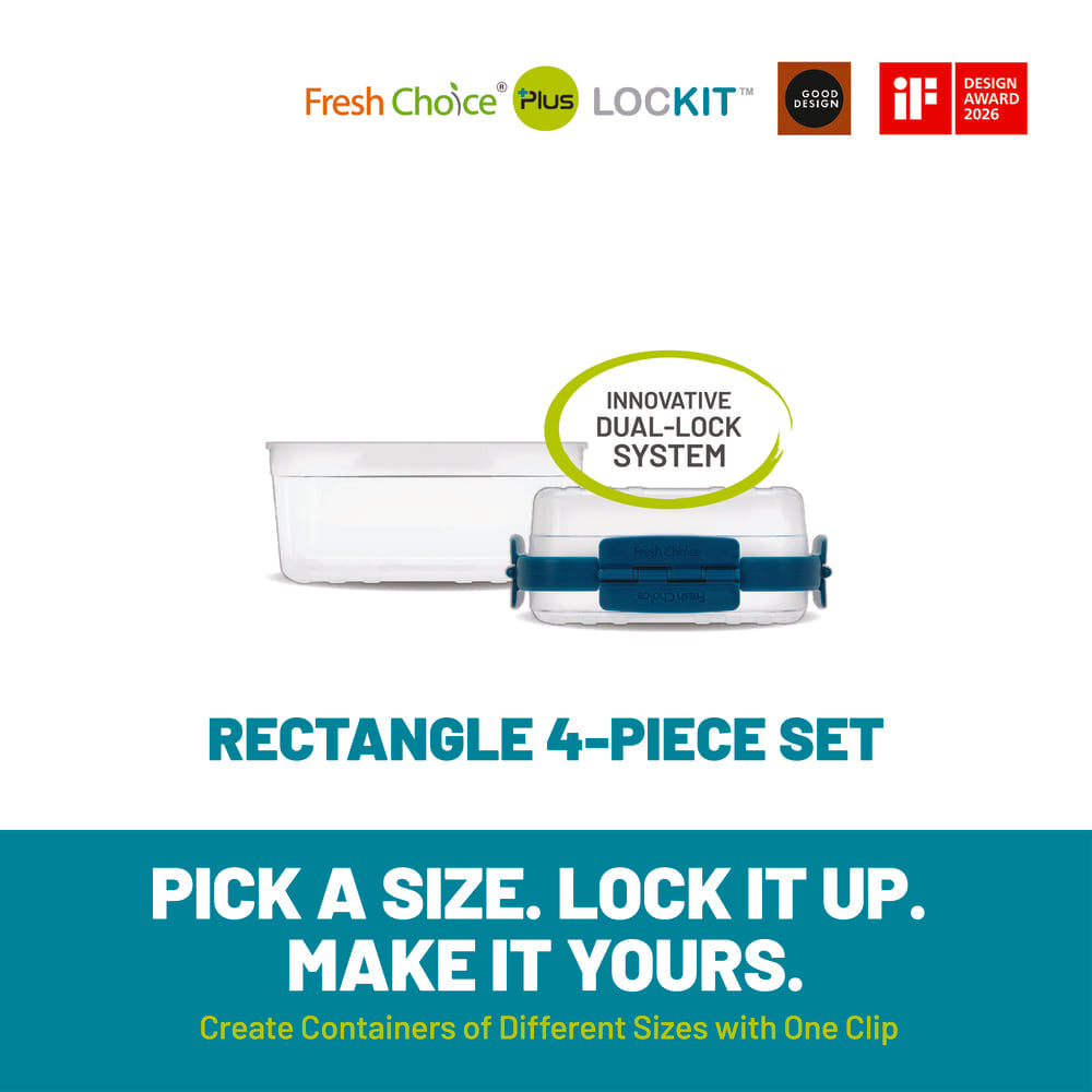 Fresh Choice LOCKIT Rectangle 4-Piece Set