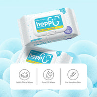 Hoppi Wet Wipes - 80 Sheets-3 in 1 Bundle Pack (with White Cap)