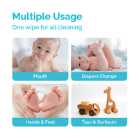 Hoppi Wet Wipes - 80 Sheets-3 in 1 Bundle Pack (with White Cap)