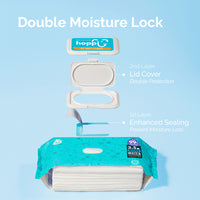 Hoppi Wet Wipes - 80 Sheets-3 in 1 Bundle Pack (with White Cap)