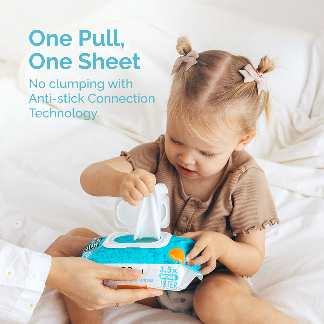 Hoppi Wet Wipes - 80 Sheets-3 in 1 Bundle Pack (with White Cap)