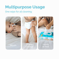 Hoppi Wet Wipes - 80 Sheets-3 in 1 Bundle Pack (with White Cap)