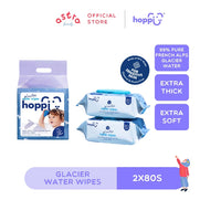 Hoppi 80 Sheets 2-in-1 Bundle Pack Premium Baby Glacier Wet Wipes