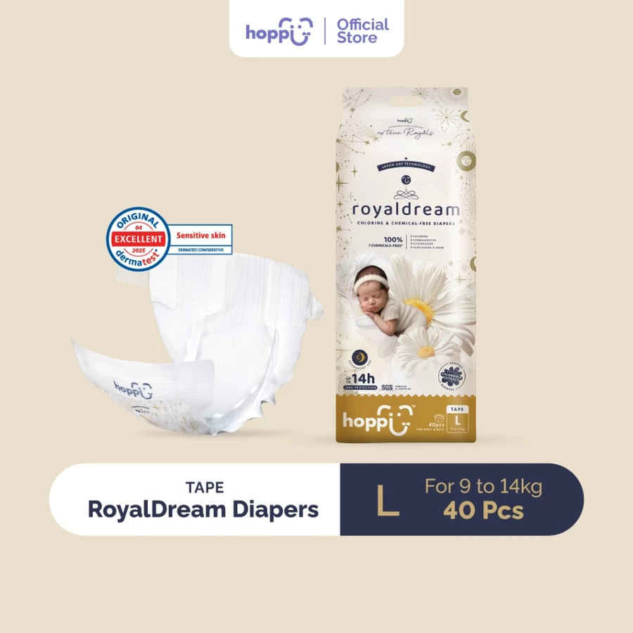 [CARTON] Hoppi RoyalDream Baby Diaper Tape X4 - Astra Family