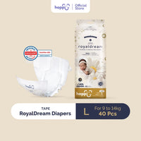 [CARTON] Hoppi RoyalDream Baby Diaper Tape X4 - Astra Family