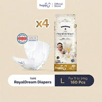 [CARTON] Hoppi RoyalDream Baby Diaper Tape X4 - Astra Family