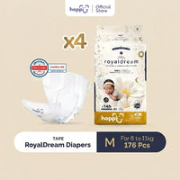 [CARTON] Hoppi RoyalDream Baby Diaper Tape X4 - Astra Family