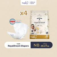 [CARTON] Hoppi RoyalDream Baby Diaper Tape X4 - Astra Family