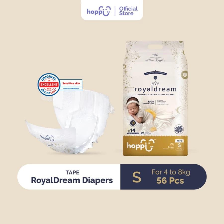 [CARTON] Hoppi RoyalDream Baby Diaper Tape X4 - Astra Family