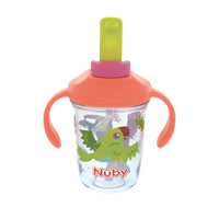 Nuby Multi-Function 2-in-1 Toddler Cup with 360° Weighted Straw and Hard Spout - 8 oz - Easy Grip Handles and Flip-It Top - 4+ Months