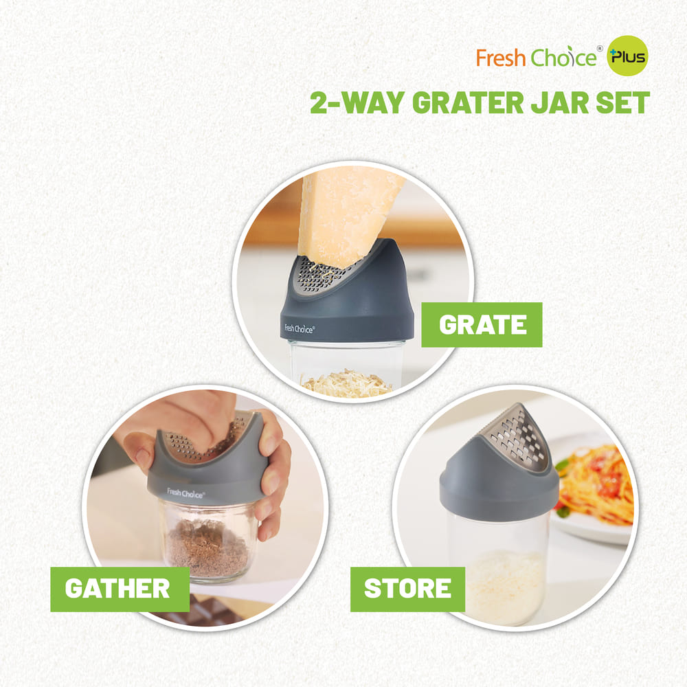Fresh Choice 2 Way Grater Jar Set