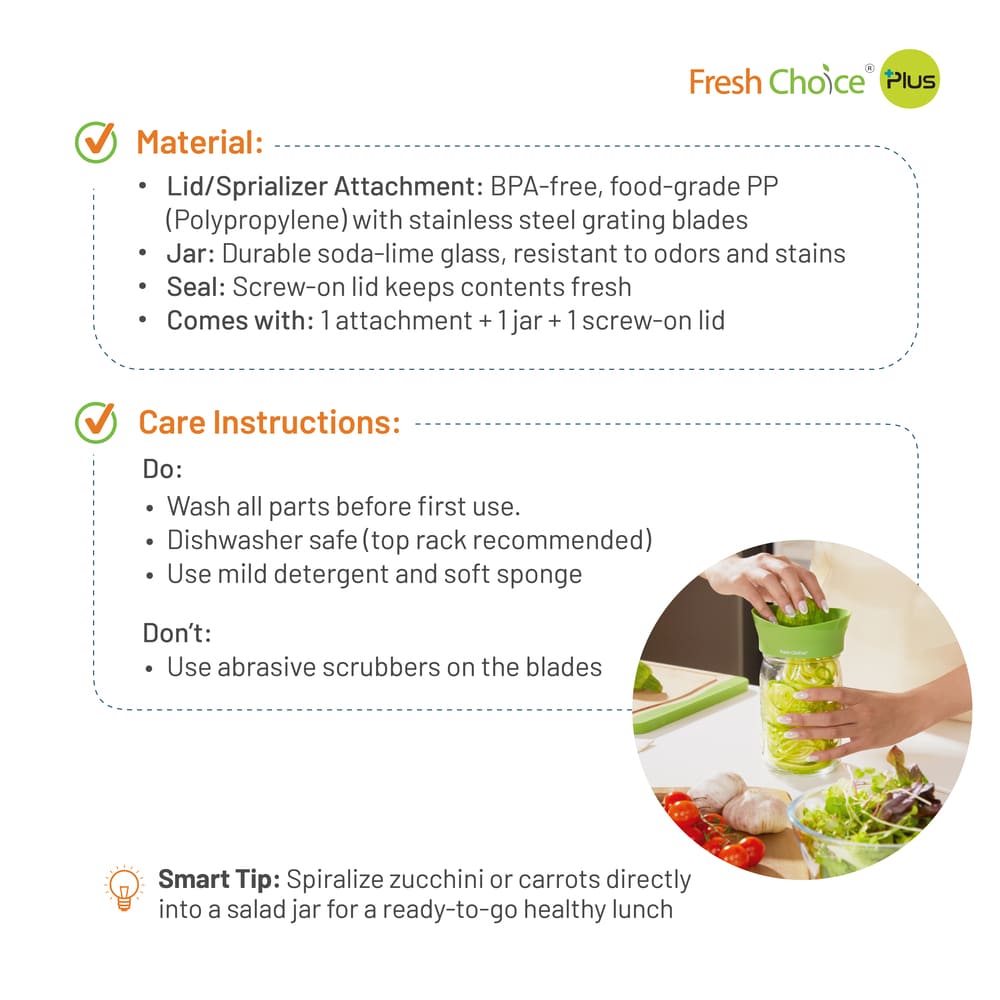 Fresh Choice Spiralizer Jar Set