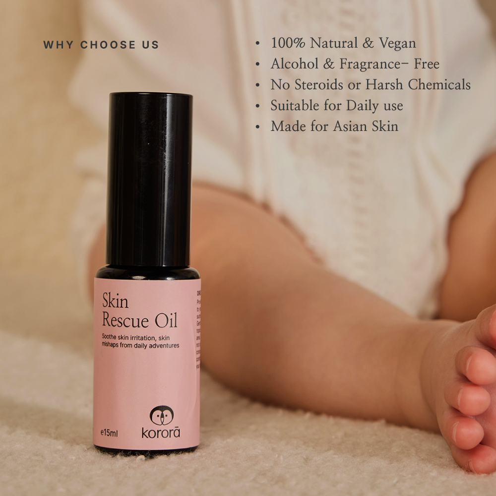 Korora Skin Rescue Oil 15ml | Soothes Dry, Irritated & Sensitive Skin | Minyak Kulit Sensitif Bayi | 婴儿敏感皮肤舒缓修护油