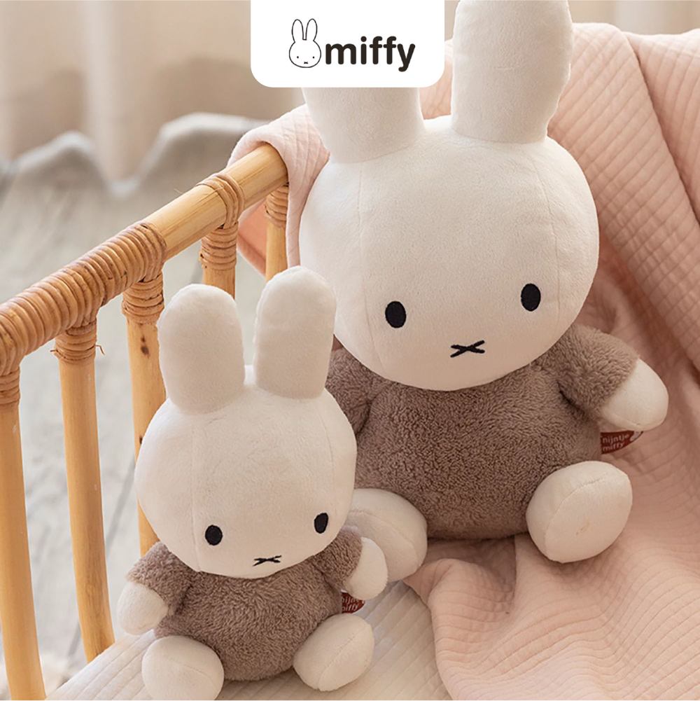 MIFFY Cuddle with Bell 35cm Fluffy Taupe