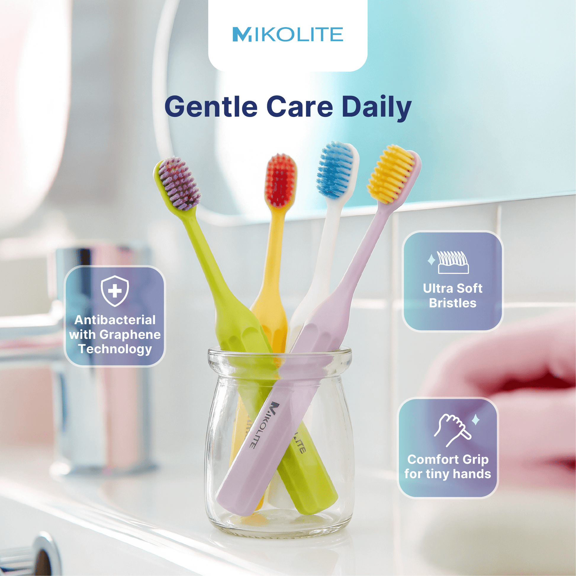 Mikolite Rom Child Soft Toothbrush x 2