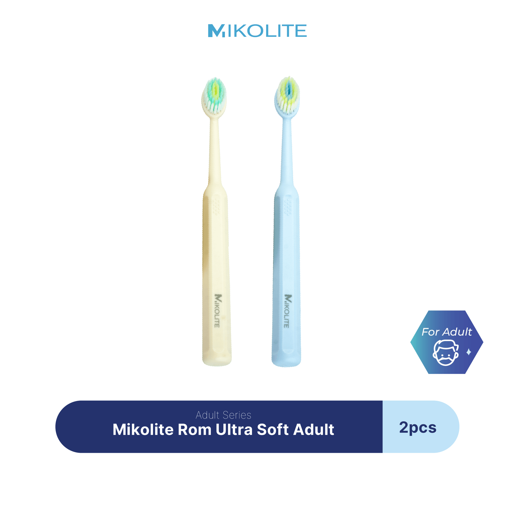 Mikolite Rom Ultra Soft Adult Toothbrush x 2