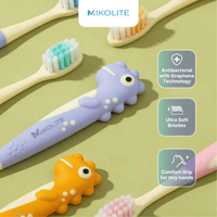 Mikolite Dinosaur Child Soft Toothbrush x 2