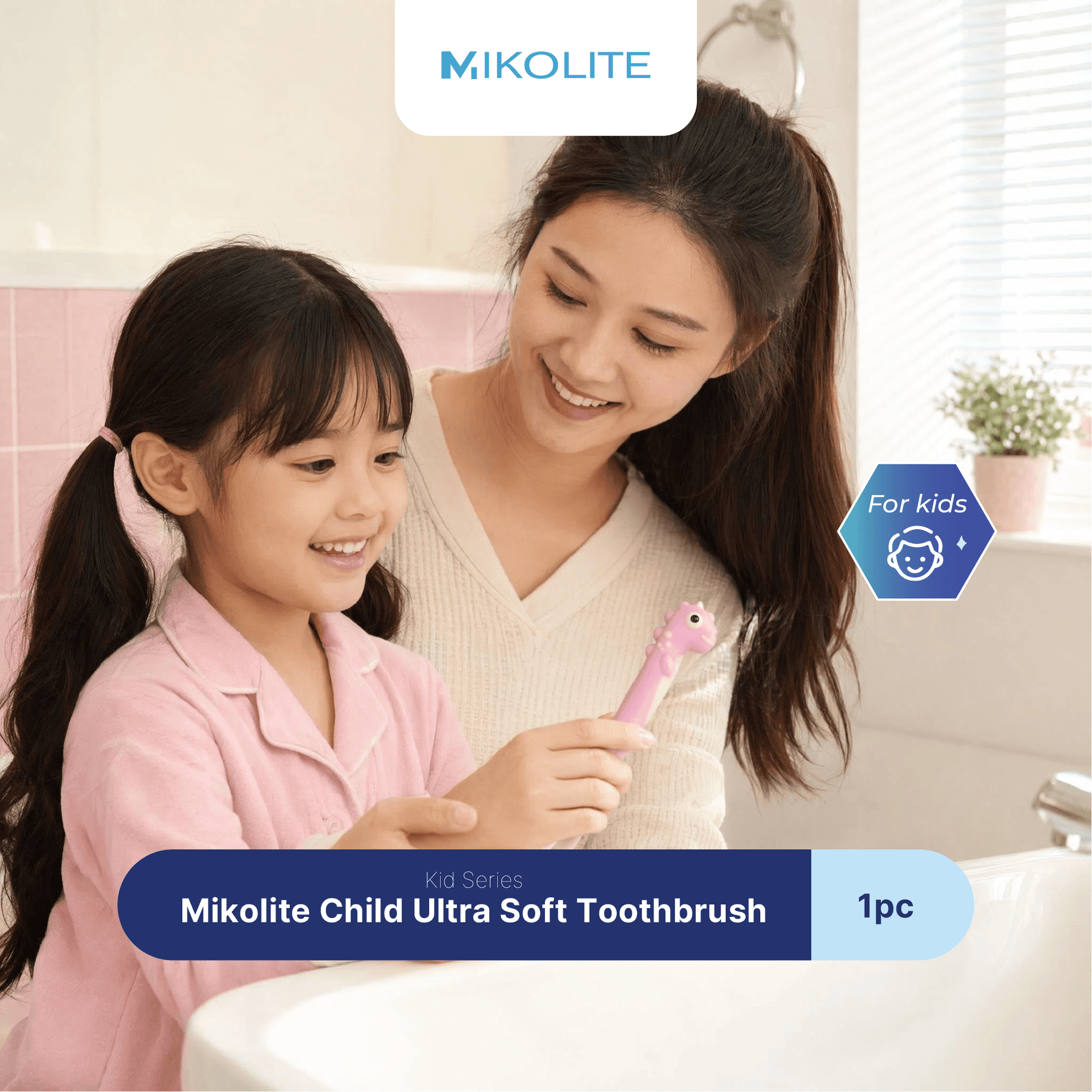 Mikolite Dinosaur Child Soft Toothbrush x 2