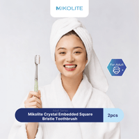 Mikolite Crystal Embedded Square Bristle Toothbrush  x 2