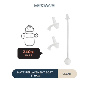 Meroware Matt Replacement Soft Straw - Clear