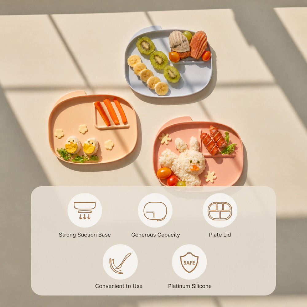 Moyuum Silicone Suction Food Plate - 5 Hole