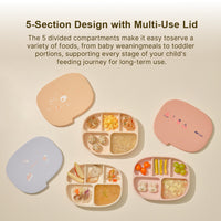 Moyuum Silicone Suction Food Plate - 5 Hole