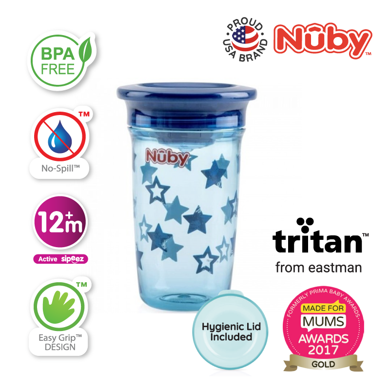 Astra Family Nuby 10oz - 450ml Printed Tritan 360 Wonder Cup: break resistant kids cup.