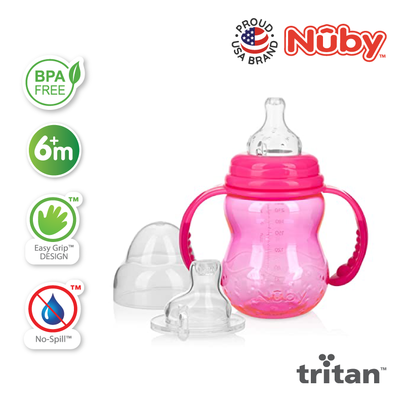 Astra Family Nuby Trinity baby bottle - pink.