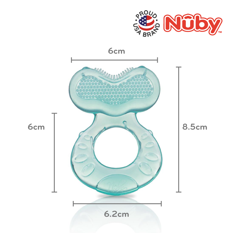 Astra Family Silicone Fish Shaped Teether with Teething Bristles and Hygienic Case - blue.