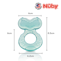 Astra Family Silicone Fish Shaped Teether with Teething Bristles and Hygienic Case - blue.