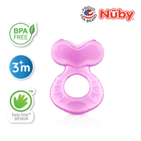 Astra Family Nuby baby teether - pink, Comfort Silicone Fish Shaped Teether.