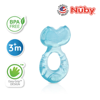 Astra Family A blue toothbrush with the words nuby on it, featuring comfort bristles and a hygienic case.