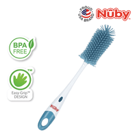 Astra Family A blue toothbrush with the words nuby on it.