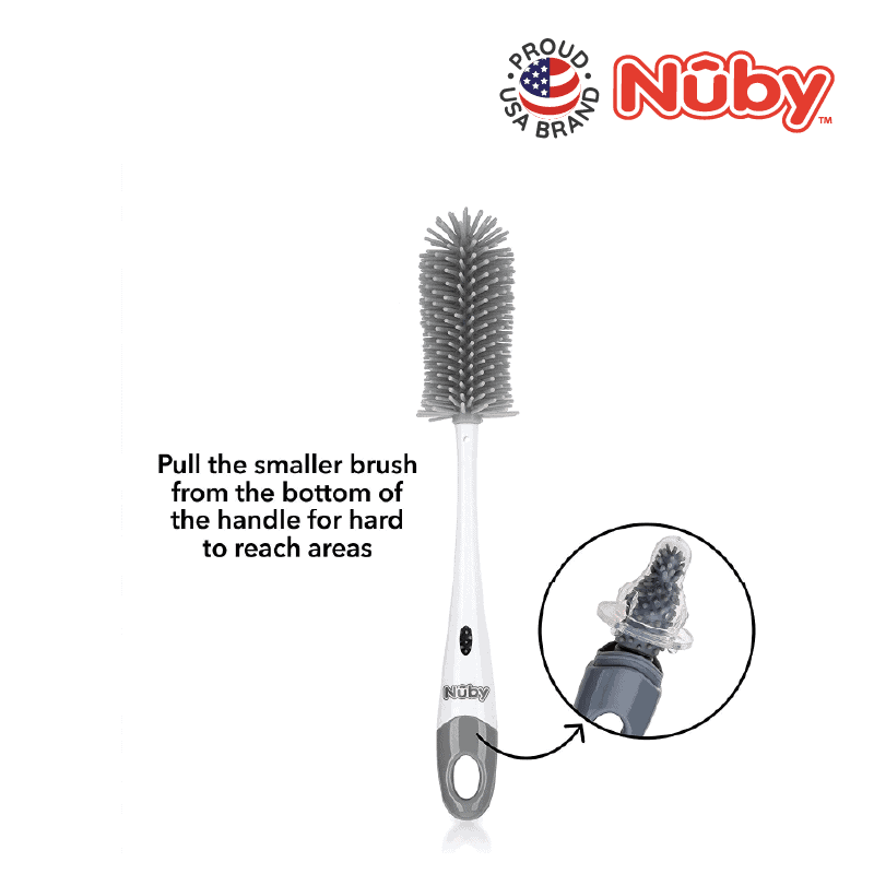 Astra Family The nuby brush is shown with the instructions for use.