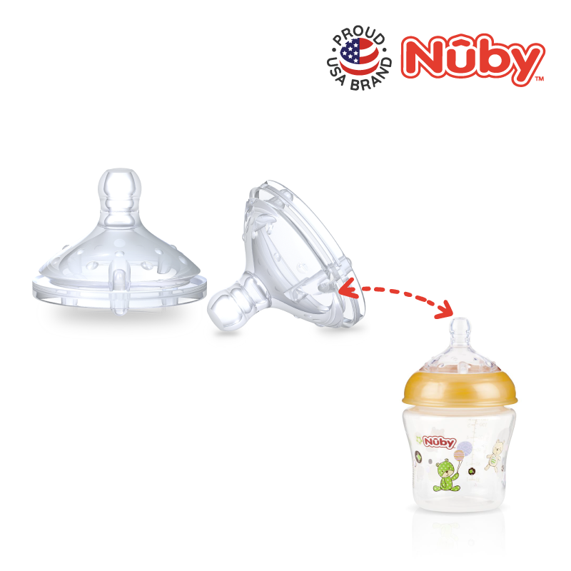 Nuby Natural Touch Silicone Replacement Nipples -Slow Flow (2pcs)