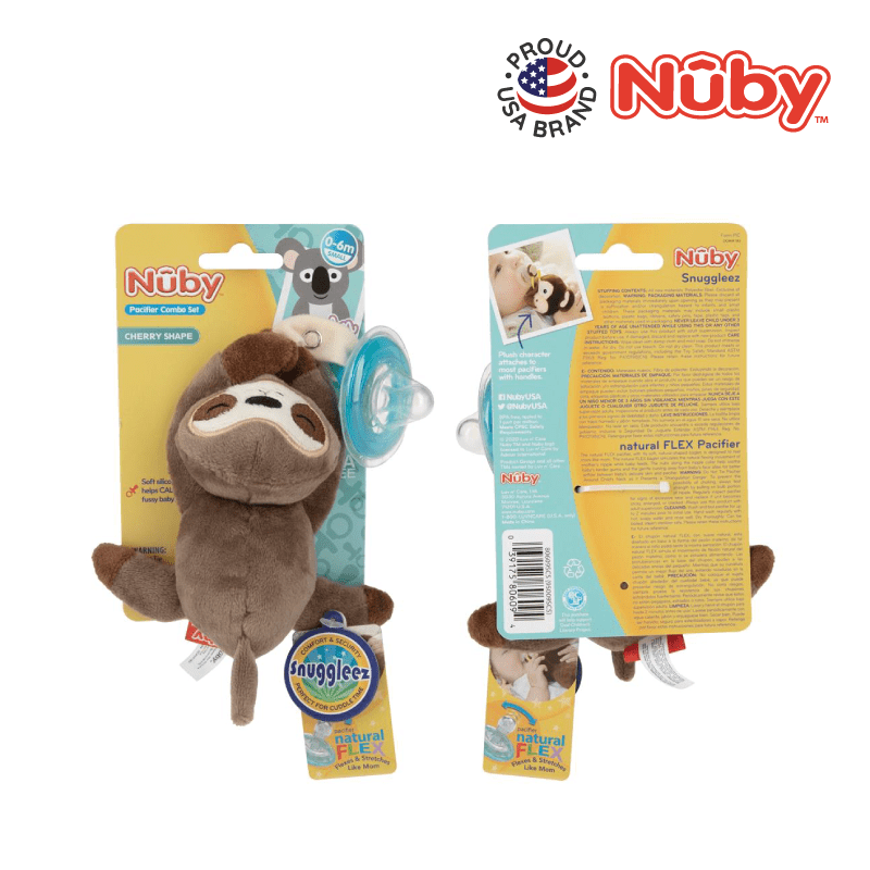 Astra Family Nuby sloth stuffed animal.