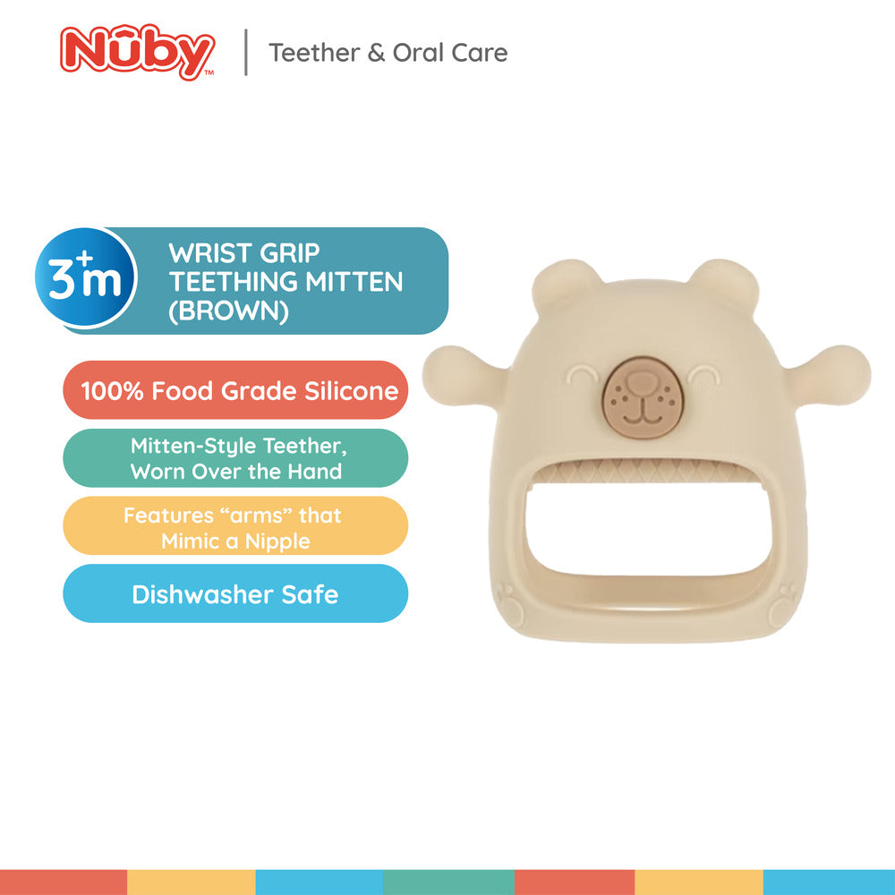Nuby Silicone Wrist Teething Mitten - Baby Teether Ring - 3+ Months - Astra Family