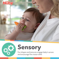 Nuby NanaNubs Banana Massaging Toothbrush and Carrot Teether - (2 Pack) Baby Teething Toys for 3+ Months