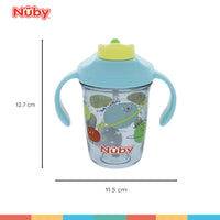 Nuby Multi-Function 2-in-1 Toddler Cup with 360° Weighted Straw and Hard Spout - 8 oz - Easy Grip Handles and Flip-It Top - 4+ Months - Astra Family