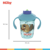Nuby Multi-Function 2-in-1 Toddler Cup with 360° Weighted Straw and Hard Spout - 8 oz - Easy Grip Handles and Flip-It Top - 4+ Months - Astra Family