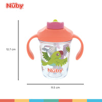 Nuby Multi-Function 2-in-1 Toddler Cup with 360° Weighted Straw and Hard Spout - 8 oz - Easy Grip Handles and Flip-It Top - 4+ Months - Astra Family