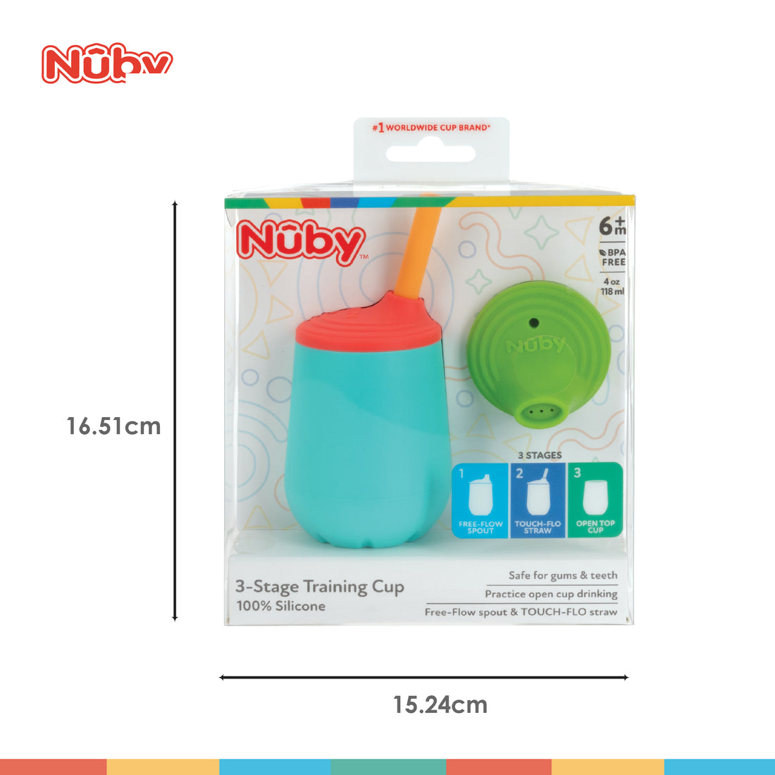 Nuby 3-Stage Training Drinking Cup  Suitable for 6 months baby