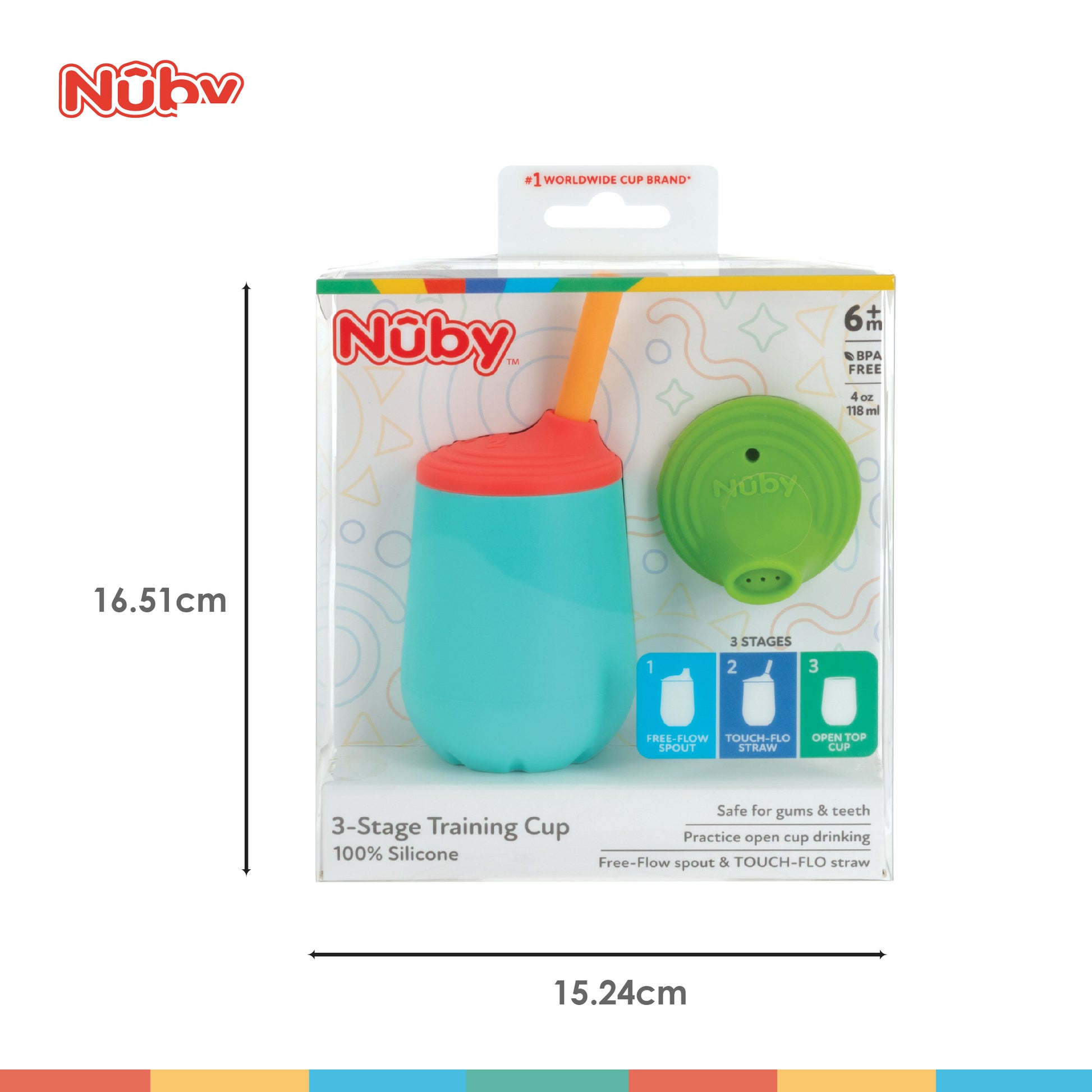 Nuby 3-Stage Training Drinking Cup  Suitable for 6 months baby