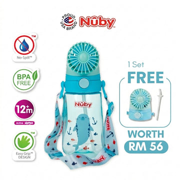 Nuby Tritan Fan Bottle | FREE Replacement Straw & Fan Cap - Astra Family