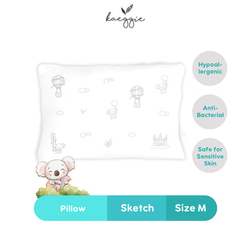 KAEGGIE - Signature WHITE SKETCH Pillow Size Medium (M)