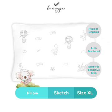 Kaeggie - Signature WHITE SKETCH Pillow Size Extra Large (XL)