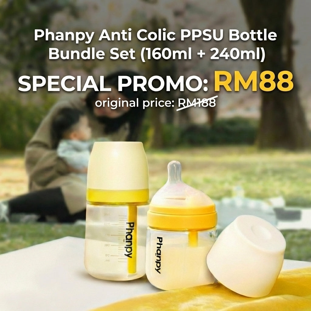 Phanpy Feeding Bottle Set – 160ml & 240ml Anti-Colic PPSU Bottles